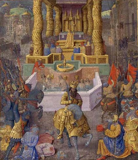 Jean Fouquet The taking of Jerusalem by Herod the Great, 36 BC France oil painting art